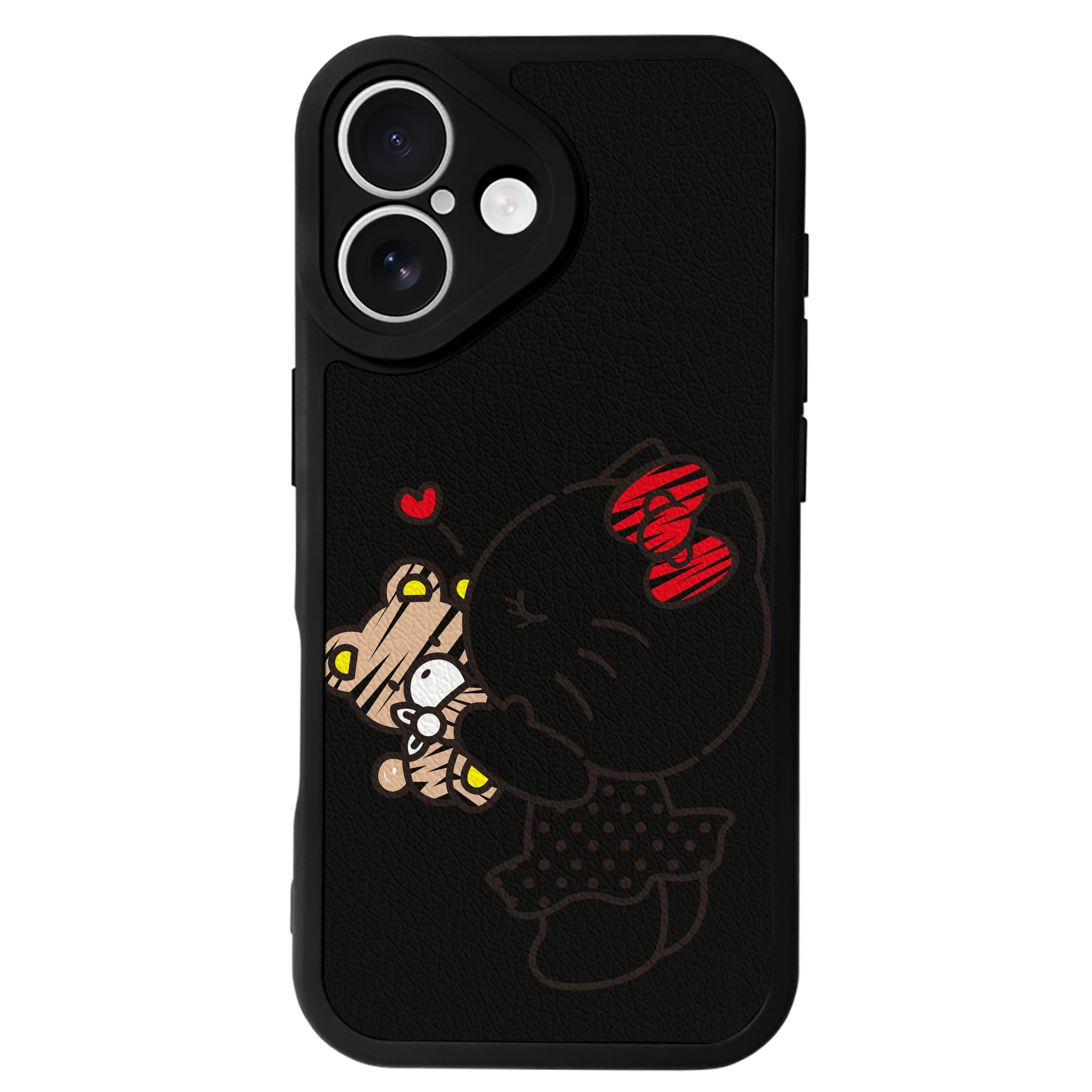 （画像用） Hello Kitty ハローキティ 【iPhone 16シリーズ対応】シリコンスマホケース（レザー調） 材質：シリコン